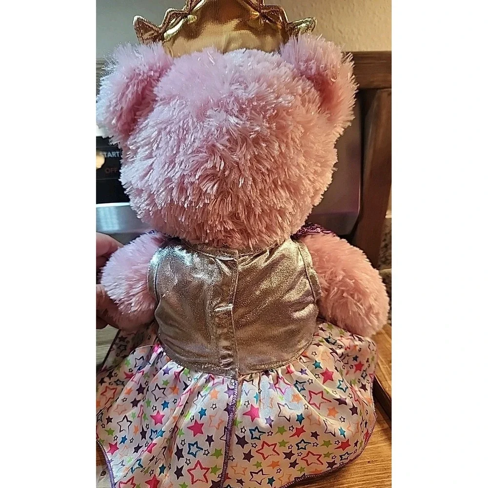 Build-A-Bear Disney Princess Sparkly Pink Bear Crown Plush 16